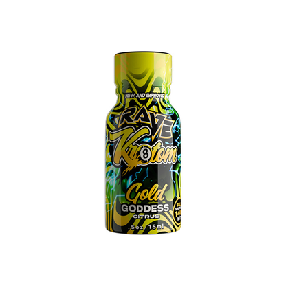Rave Kratom Liquid Shot 120mg - Gold Goddess