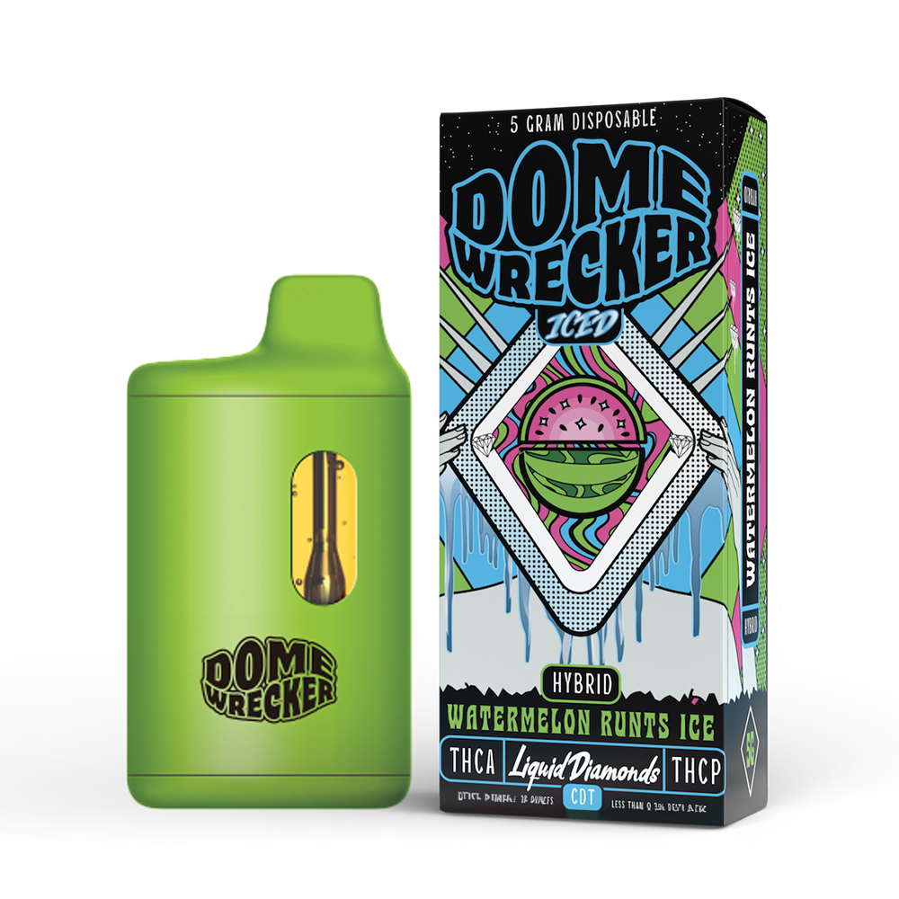 Domewrecker Liquid Diamonds Disposable (5g) - Watermelon Runts Ice with packaging