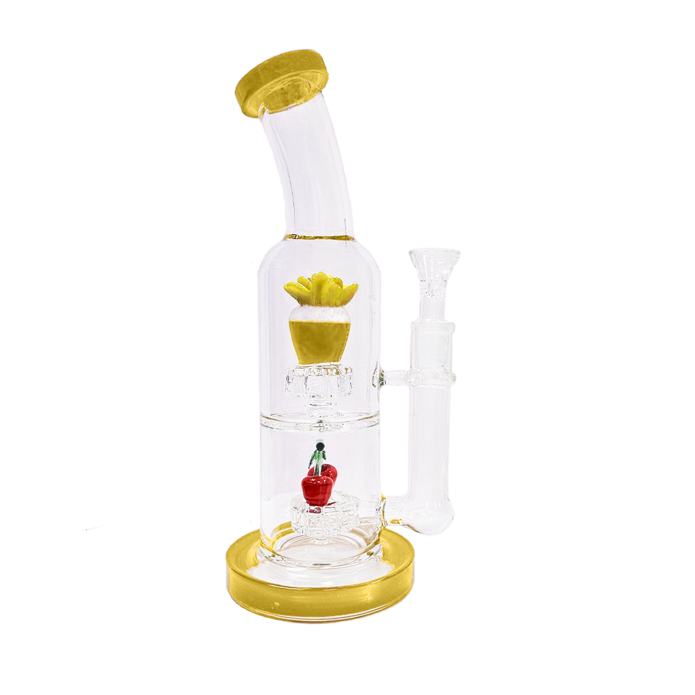 Focus Ice Cream & Cherries 11″ Water Pipe - Yellow