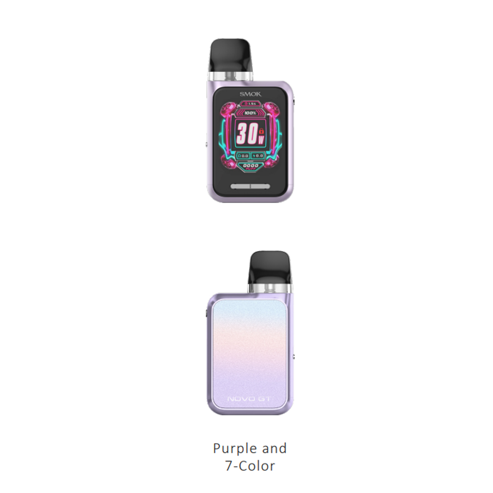 SMOK Novo GT Box 30W Kit (Pod System) - Purple and 7-Color