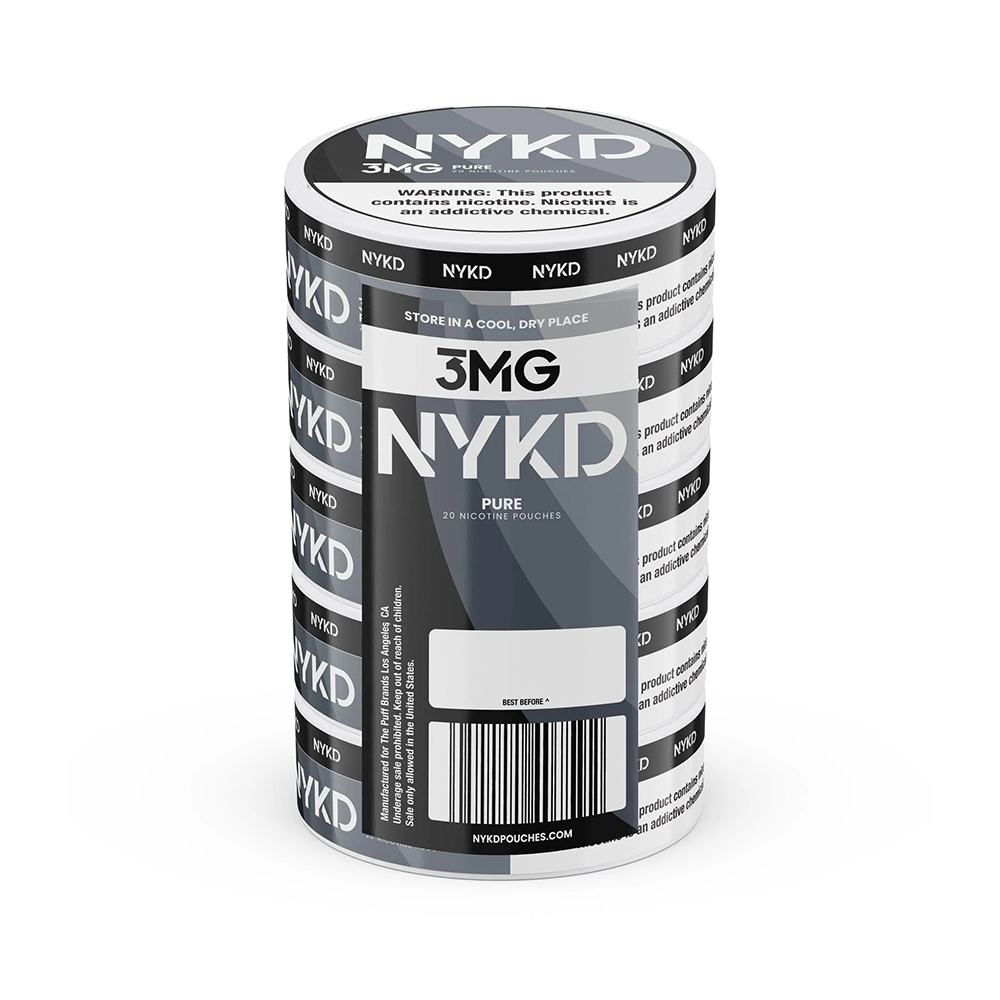 NYKD Nicotine Pouches (20ct Can)(5-Can Pack) - Pure