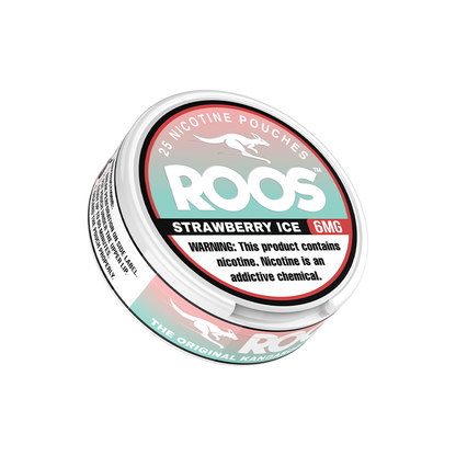 Roos Nicotine Pouches (25ct Can)(5-Can Pack) | Strawberry Ice 6mg
