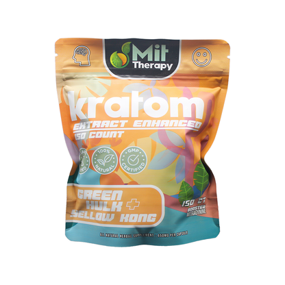 MIT Therapy Kratom Capsules (650mg 150ct Pouch) - Green Hulk/ Yellow Kong