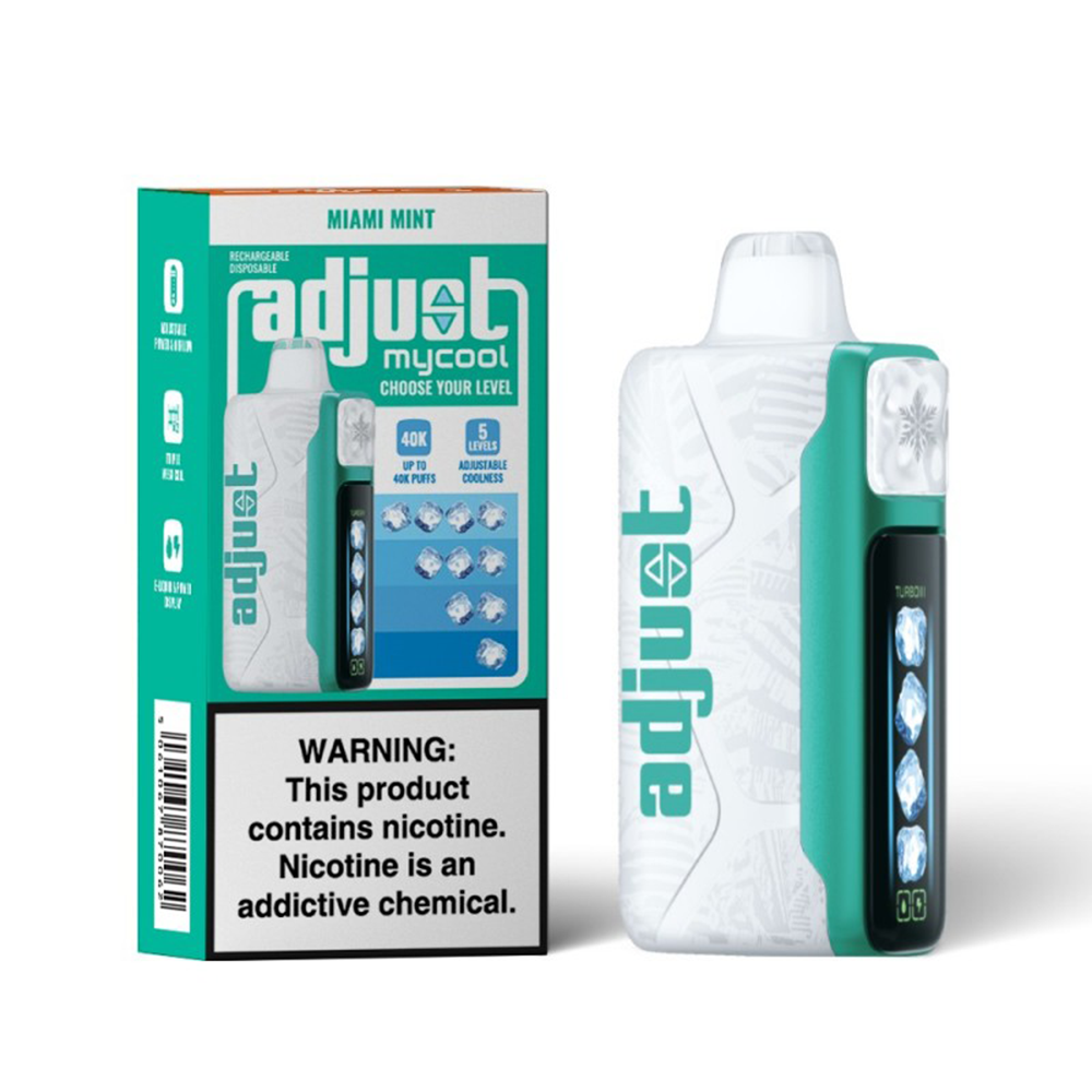 Adjust MyCool Disposable | 40000 Puff | 20mL | 50mg | MOQ 5 | Miami Mint with packaging