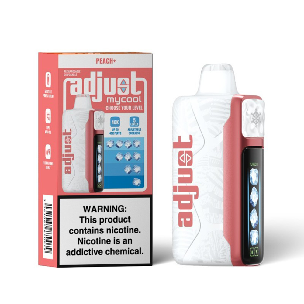 Adjust MyCool Disposable | 40000 Puff | 20mL | 50mg | MOQ 5 | Peach+ with packaging