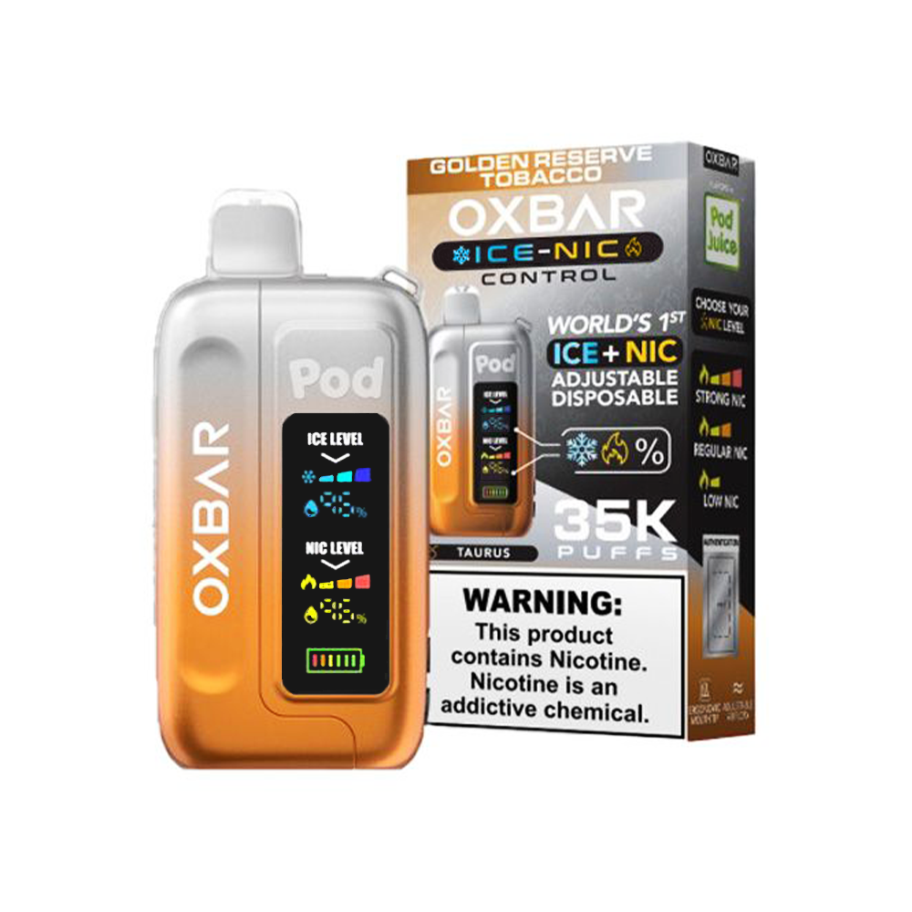 Oxbar Ice-Nic Control Pod Juice Edition Disposable 35000 Puffs 14mL 50mg • MOQ 5 - Golden Reserve Tobacco with packaging