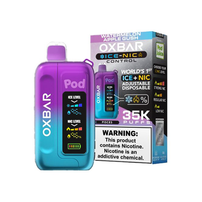Oxbar Ice-Nic Control Pod Juice Edition Disposable | 35000 Puffs | 14mL | 50mg | MOQ 5 | Watermelon Apple Gush with packaging