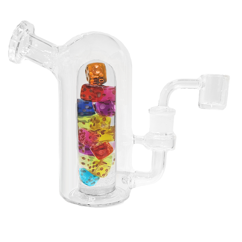 Fantasy Inamo Glass Water Pipe + Banger- Dice