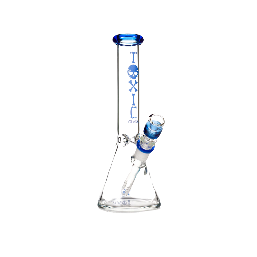 MKGlass TX75 Toxic Beaker Water Pipe 10″ - Blue