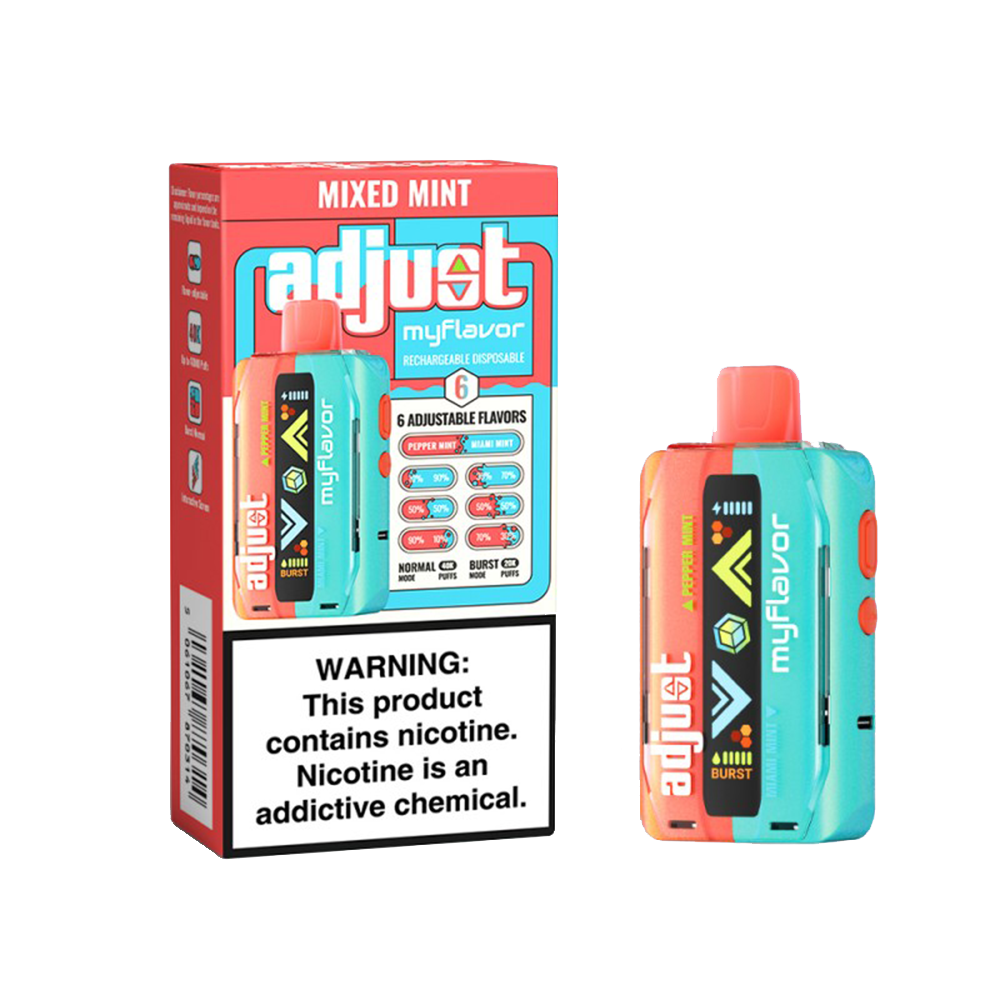 Adjust MyCool Disposable | 40000 Puff | 20mL | 50mg | MOQ 5 | My Flavor Mixed Mint with packaging