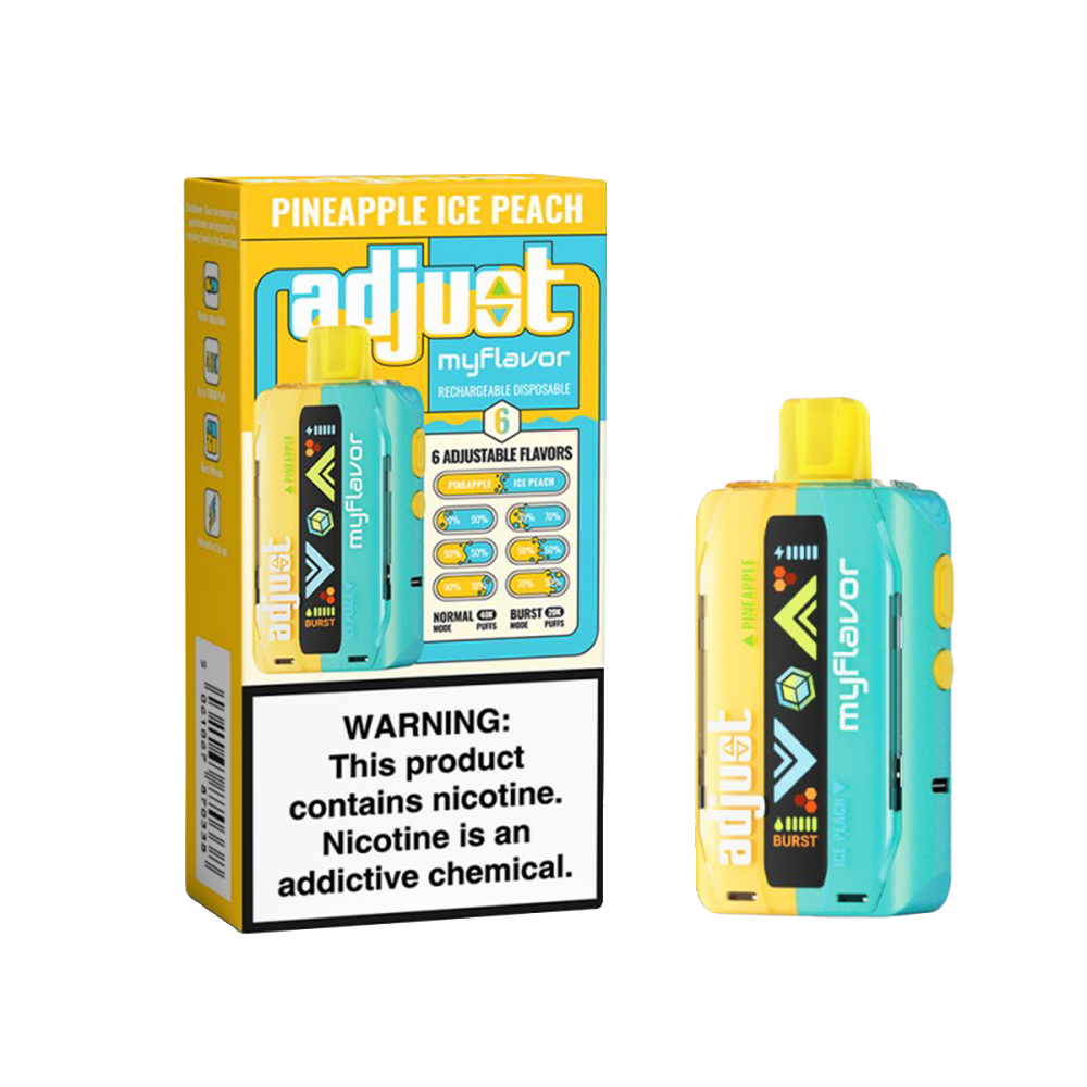 Adjust MyCool Disposable | 40000 Puff | 20mL | 50mg | MOQ 5 | My Flavor Pineapple Ice Peach with packaging