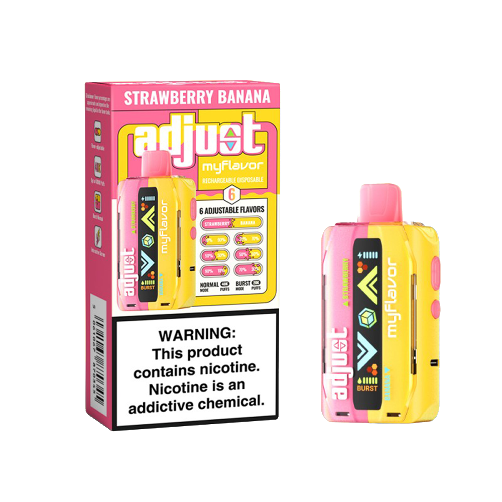 Adjust MyCool Disposable | 40000 Puff | 20mL | 50mg | MOQ 5 | My Flavor Strawberry Banana with packaging