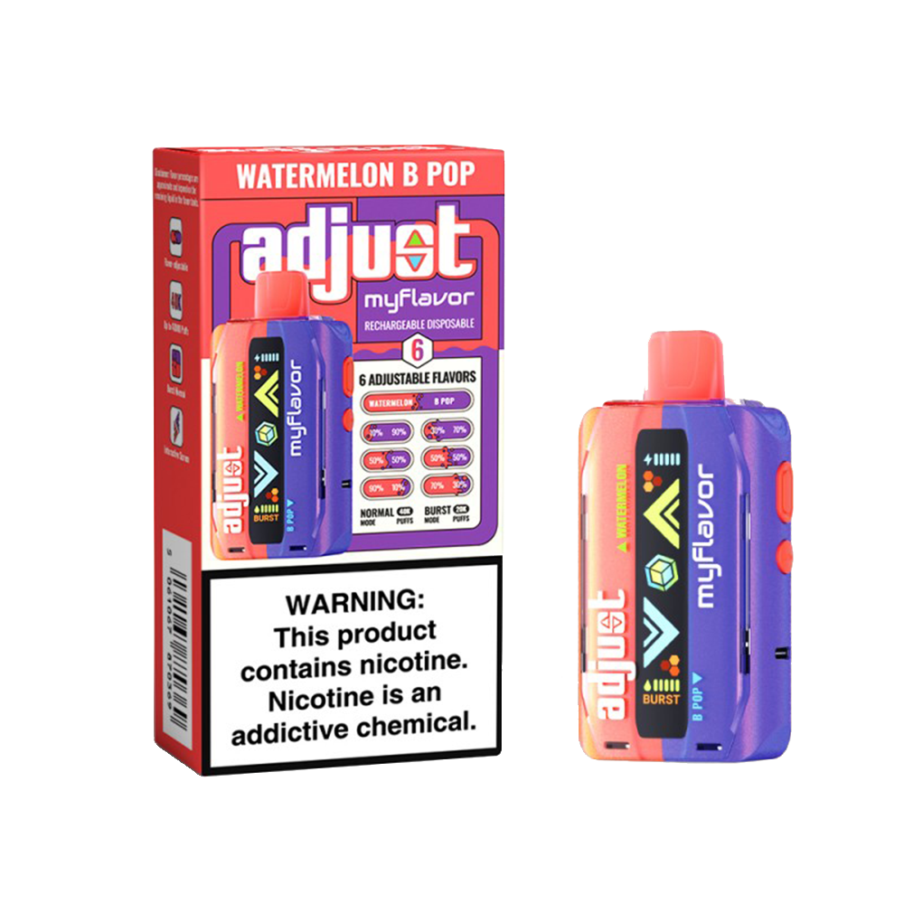 Adjust MyCool Disposable | 40000 Puff | 20mL | 50mg | MOQ 5 | My Flavor Watermelon B Pop with packaging 