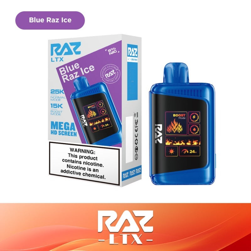 RAZ LTX 25K Disposable 16mL 50mg • MOQ 5 - Blue Razz Ice with packaging