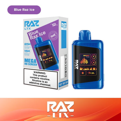 RAZ LTX Disposable | 25000 Puffs | 16mL | 50mg | MOQ 5 | Blue Razz Ice with packaging
