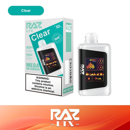 RAZ LTX Disposable | 25000 Puffs | 16mL | 50mg | MOQ 5 | Clear with packaging