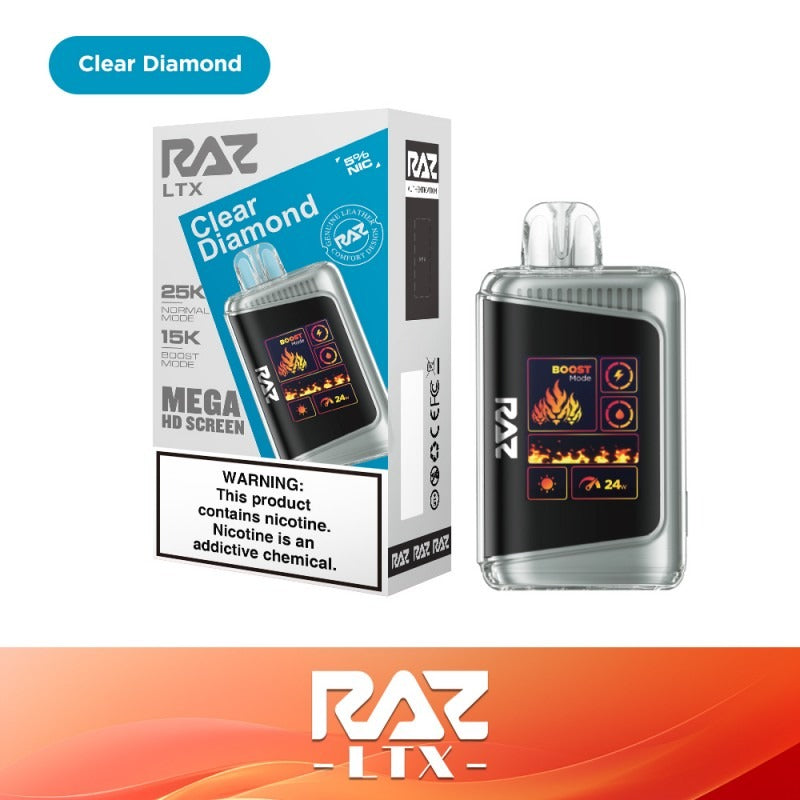 RAZ LTX 25K Disposable 16mL 50mg • MOQ 5 - Clear Diamond with packaging