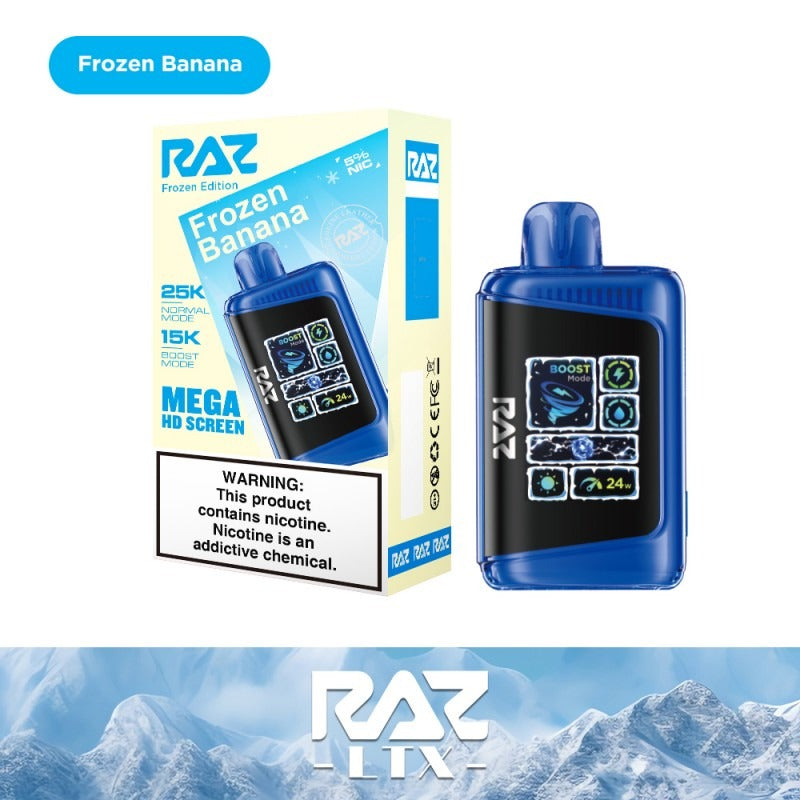 RAZ LTX 25K Disposable 16mL 50mg • MOQ 5 - Frozen Banana with packaging