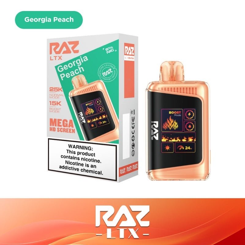 RAZ LTX 25K Disposable 16mL 50mg • MOQ 5 - Georgia Peach with packaging