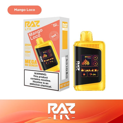RAZ LTX Disposable | 25000 Puffs | 16mL | 50mg | MOQ 5 | Mango Loco with packaging