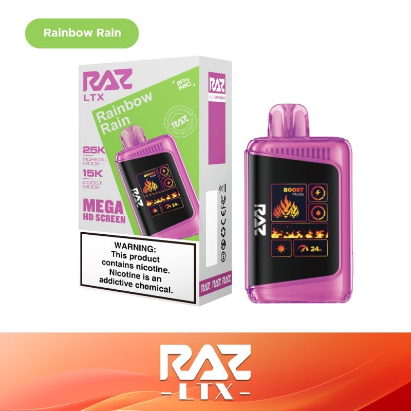 RAZ LTX Disposable | 25000 Puffs | 16mL | 50mg | MOQ 5 | Rainbow Rain with packaging