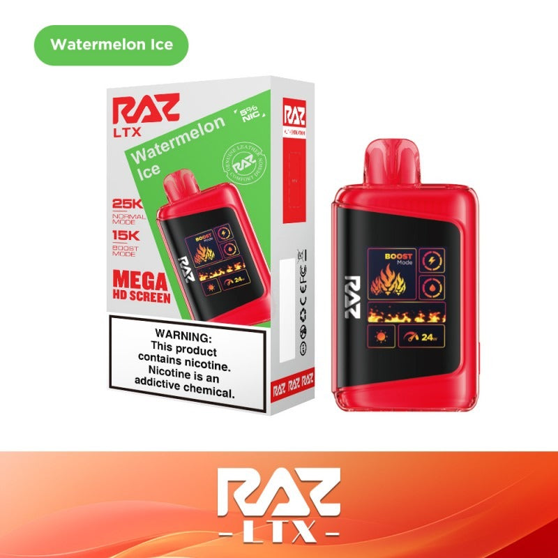 RAZ LTX Disposable | 25000 Puffs | 16mL | 50mg | MOQ 5 | Watermelon Ice with packaging
