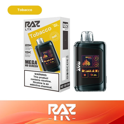 RAZ LTX Disposable | 25000 Puffs | 16mL | 50mg | MOQ 5 | Tobacco with packaging