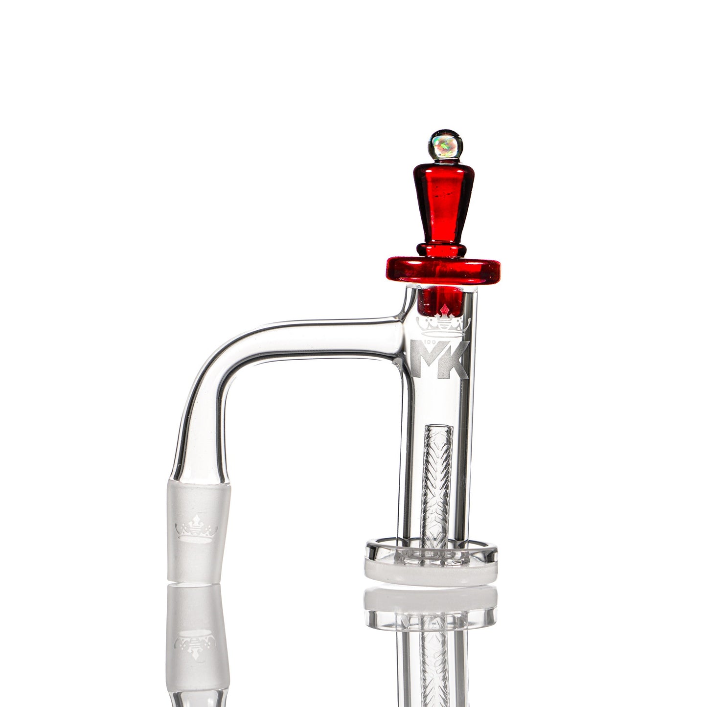 MKGlass MKQB22 XL White Bottom Glass Banger - Red