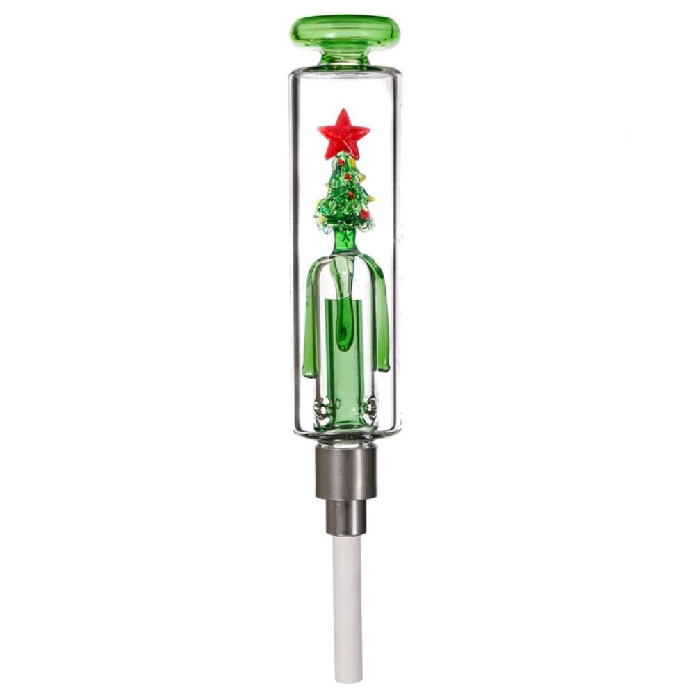 MKGlass TXNC34 Christmas Tree Nector Collector w Ceramic Screw Tip