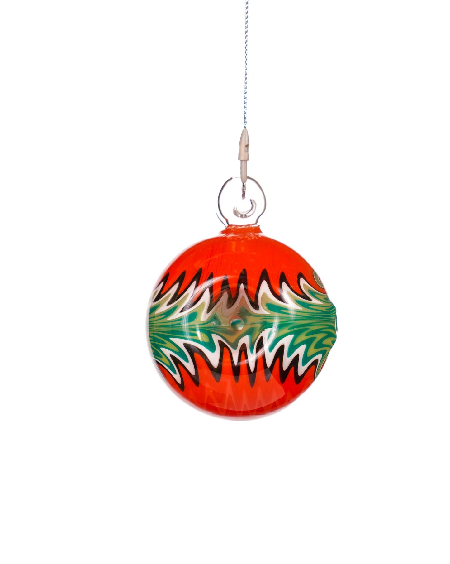 MKGlass MKH29 Christmas Ornament Hand Pipe - Red