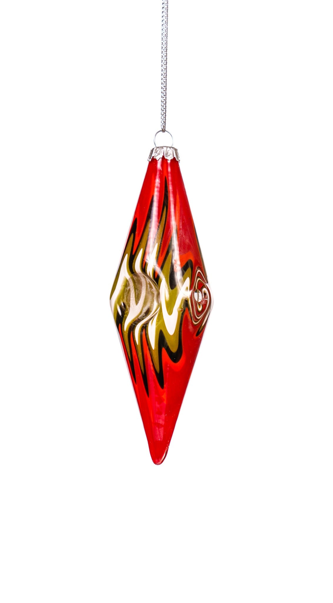 MKGlass MKH28 Christmas Ornament Hand Pipe - Yellow