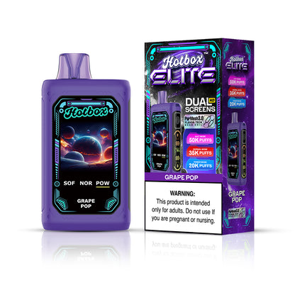 Puff Labs Hotbox Elite Disposable | 50000 Puffs | 30mL | 50mg | MOQ 5 | Grape Pop with packaging