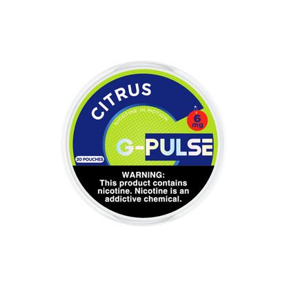 G Pulse Nicotine Pouches | 20ct Can | 6mg | 5pc Display | Citrus