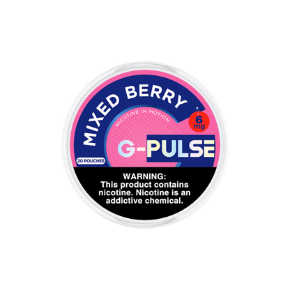G Pulse Nicotine Pouches | 20ct Can | 6mg | 5pc Display | Mixed Berry