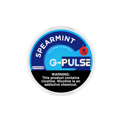 G Pulse Nicotine Pouches | 20ct Can | 6mg | 5pc Display | Spearmint