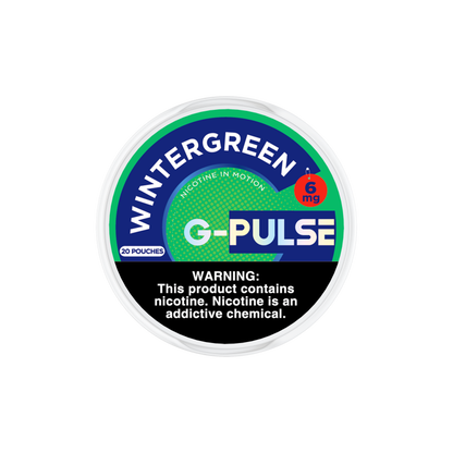 G Pulse Nicotine Pouches | 20ct Can | 6mg | 5pc Display | Wintergreen