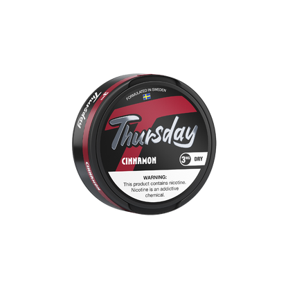 Thursday Dry Nicotine Pouches | 20ct Can | 3mg | 5pc Display | Cinnamon