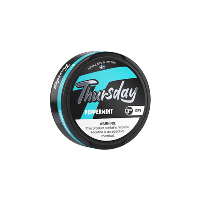 Thursday Dry Nicotine Pouches | 20ct Can | 3mg | 5pc Display | Peppermint