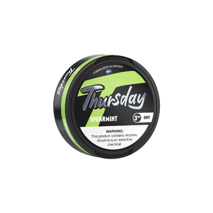 Thursday Dry Nicotine Pouches | 20ct Can | 3mg | 5pc Display | Spearmint