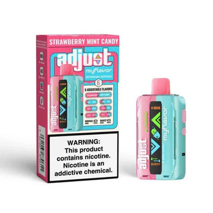 Adjust-My Disposable 40000 Puff 20mL 50mg • MOQ 5 - Flavor Strawberry Mint Candy