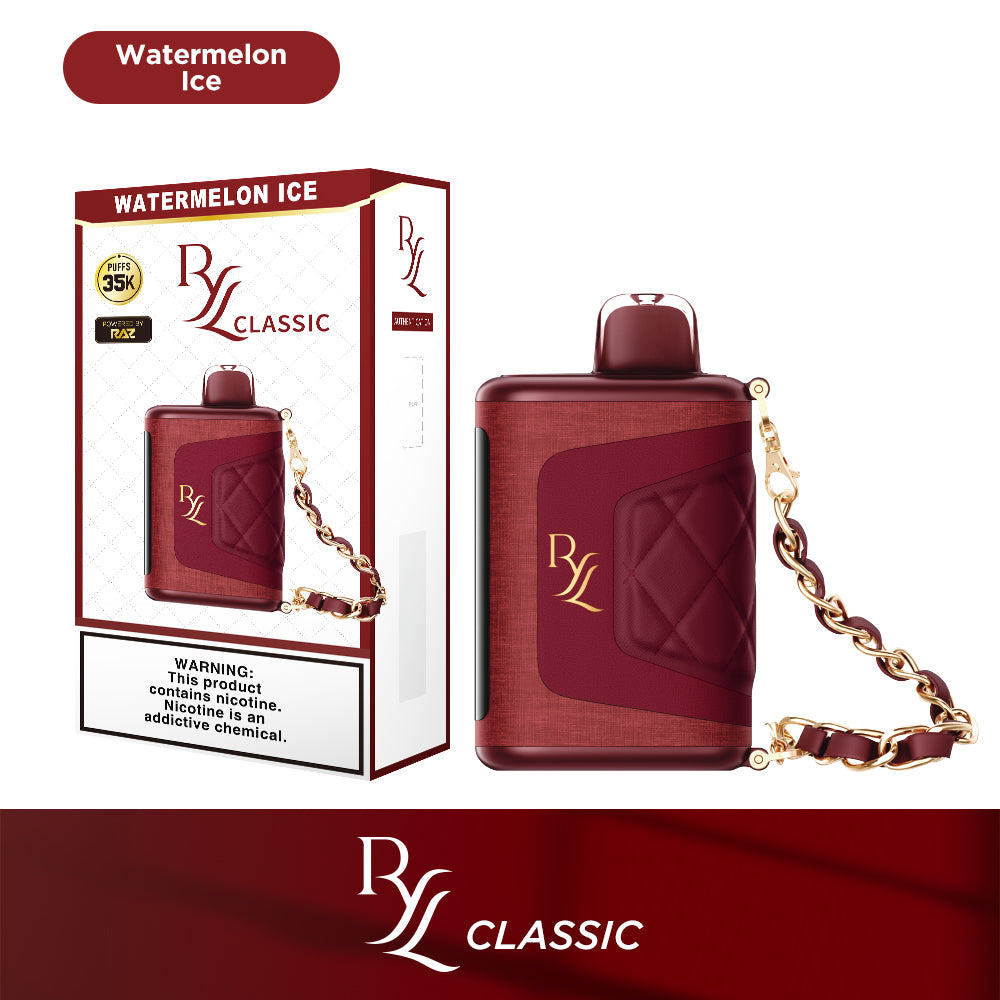 RYL Classic Disposable | 35000 Puff | 16.5mL | 50mg | MOQ 5 | Watermelon Ice with packaging