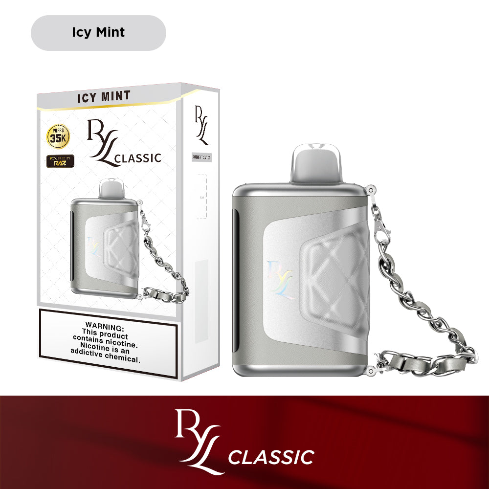 RYL Classic Disposable | 35000 Puff | 16.5mL | 50mg | MOQ 5 | Icy Mint with packaging