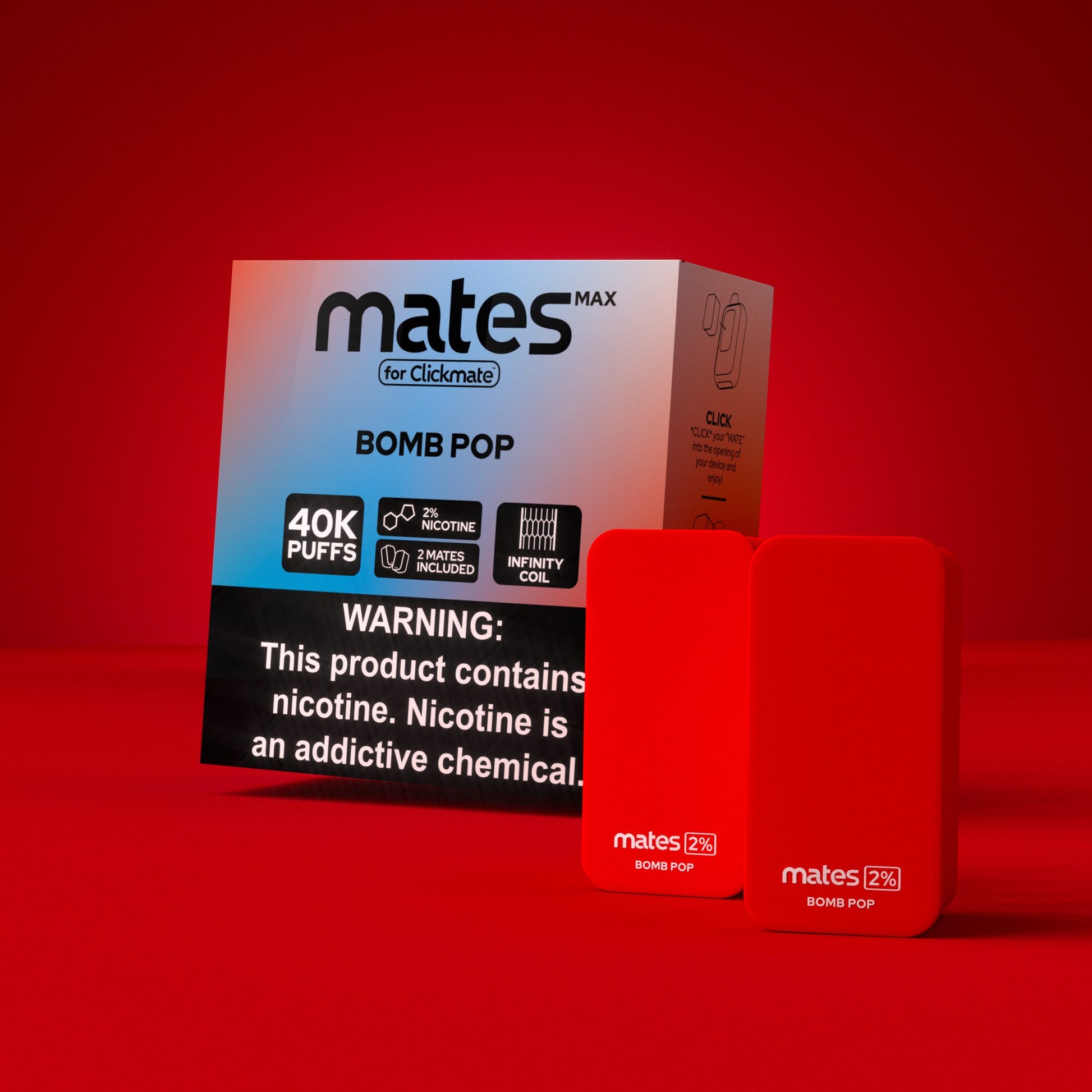 7Daze Clickmates | 5% Prefilled Mates MAX | (2-Pack) | Bomb Pop with packaging