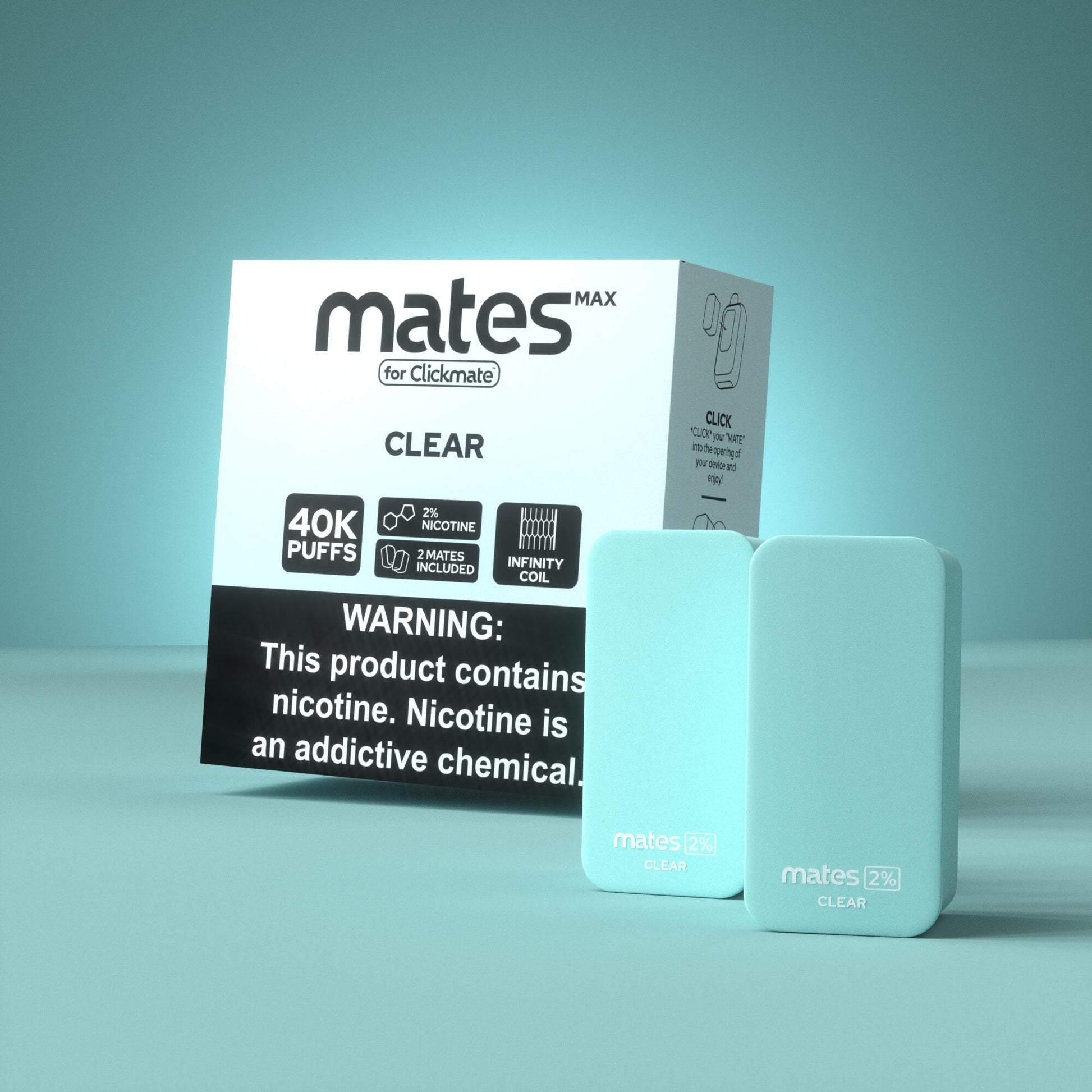 7Daze Clickmates | 5% Prefilled Mates MAX | (2-Pack) | Clear with packaging