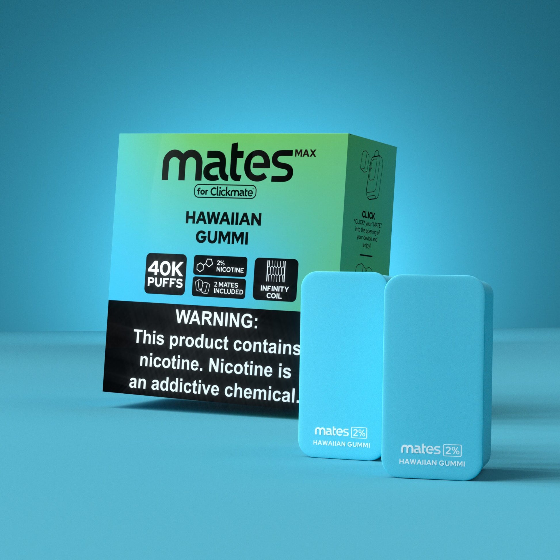 7Daze Clickmates | 2% Prefilled Mates MAX | (2-Pack) | Hawaiian Gummi with packaging