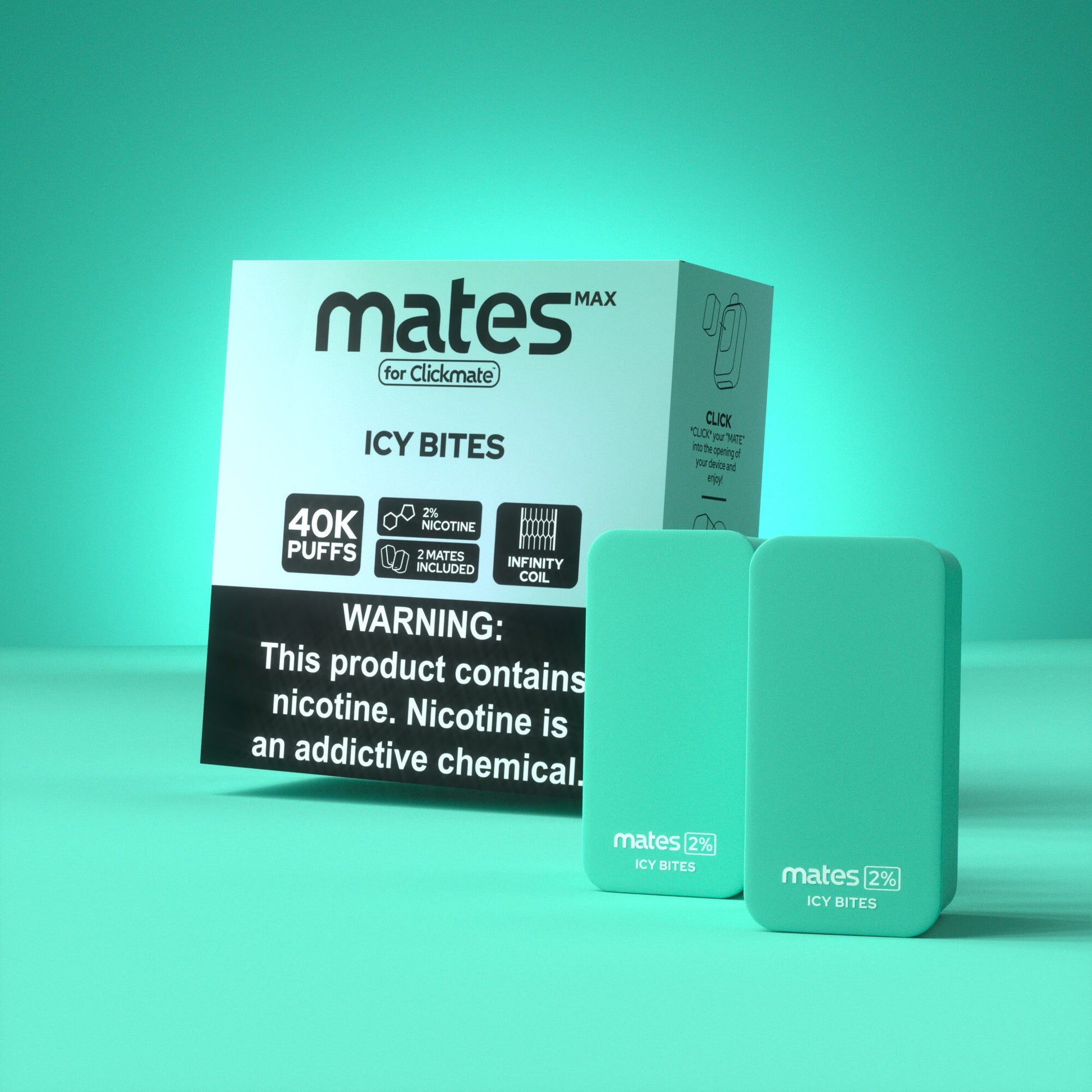 7Daze Clickmates | 5% Prefilled Mates MAX | (2-Pack) | Icy Bites with packaging