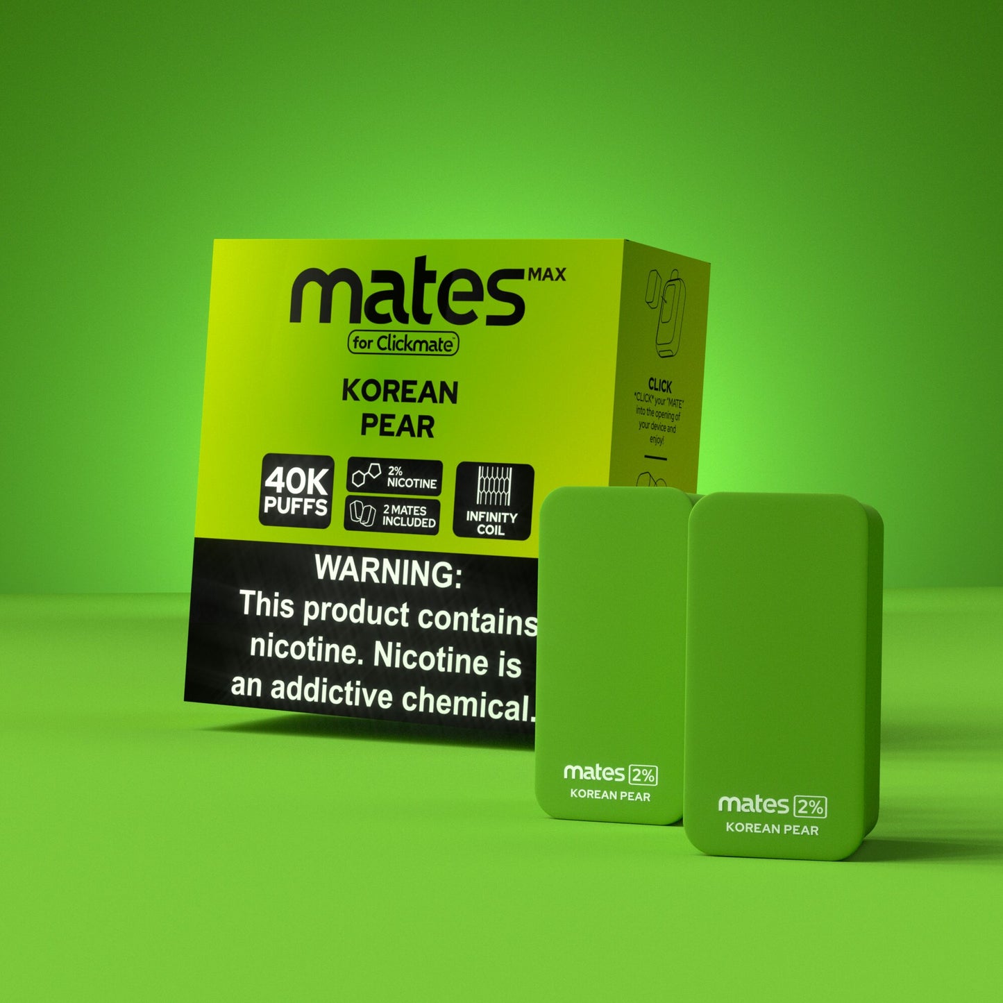 7Daze Clickmates | 5% Prefilled Mates MAX | (2-Pack) | Korean Pear with packaging