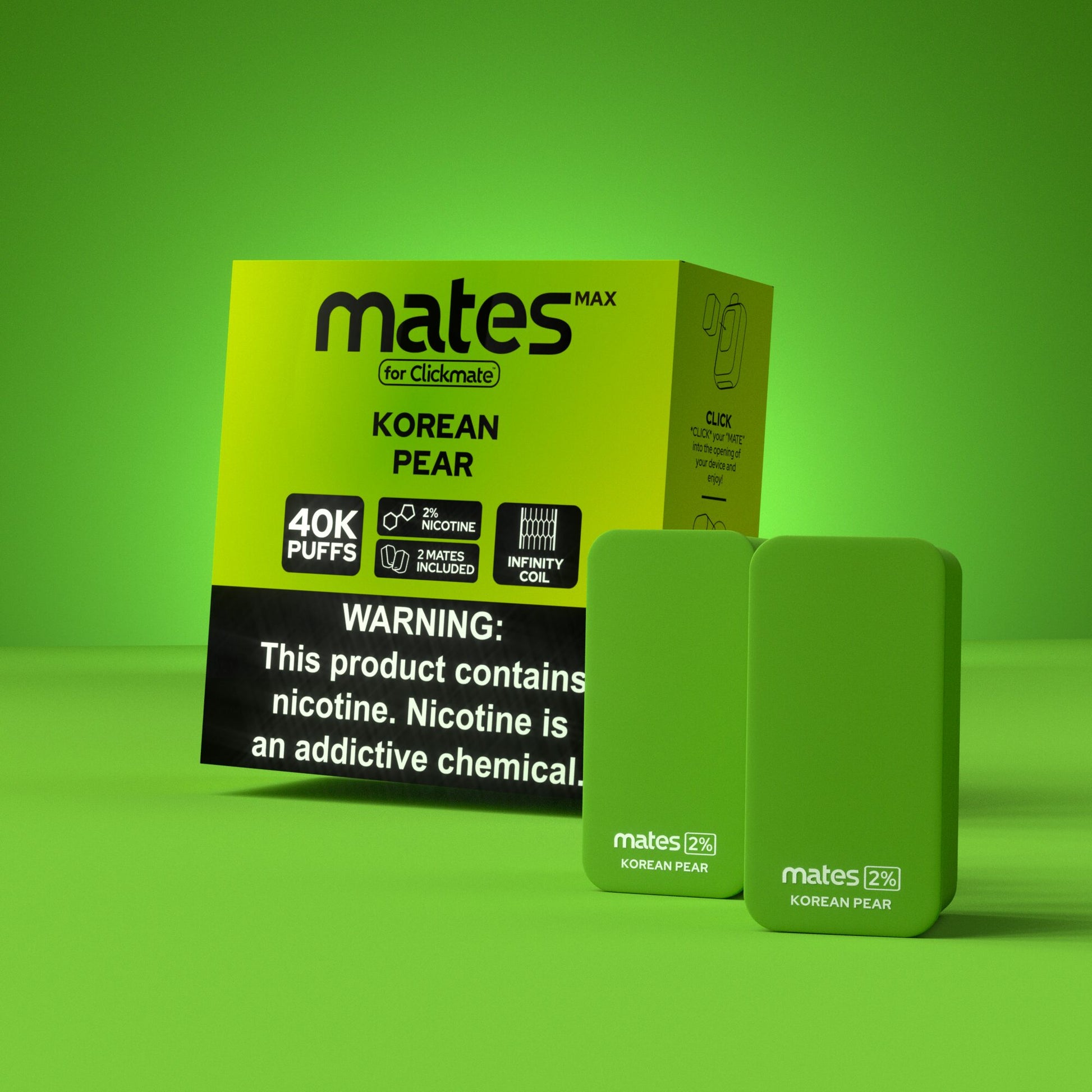 7Daze Clickmates | 5% Prefilled Mates MAX | (2-Pack) | Korean Pear with packaging