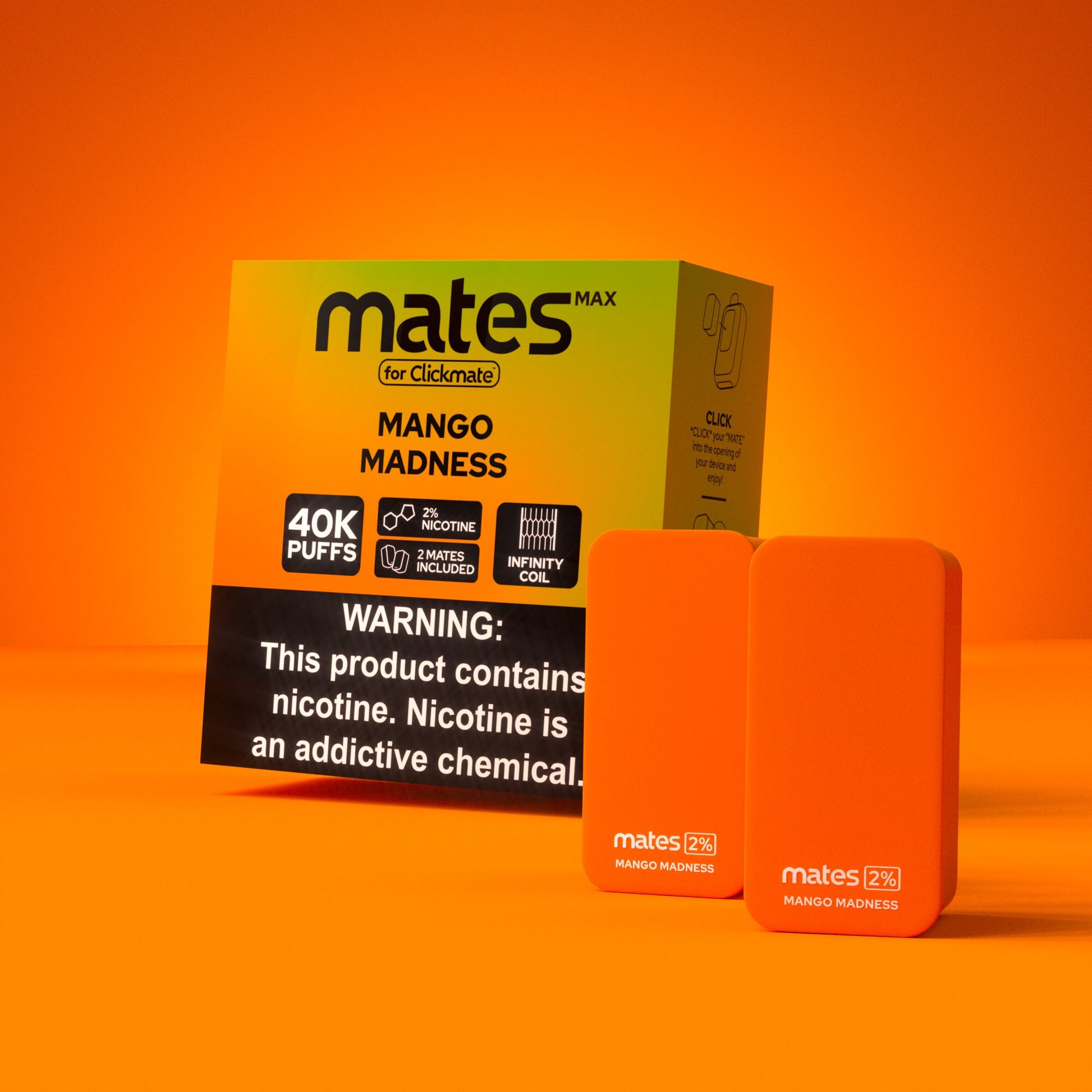 7Daze Clickmates | 5% Prefilled Mates MAX | (2-Pack) | Mango Madness with packaging