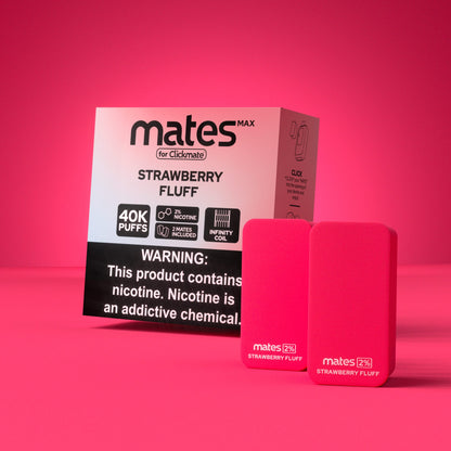 7Daze Clickmates | 5% Prefilled Mates MAX | (2-Pack) | Strawberry Fluff with packaging